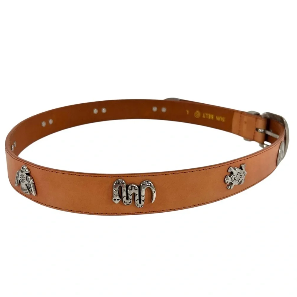 Sunbelt Belt Southwestern Embellished Animal Studded Light Brown Belt